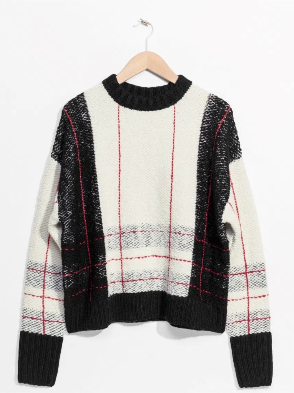 & Other Stories Check Crewneck Sweater